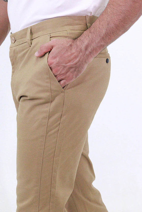 Calça Sarja Algodão Egípcio Caqui