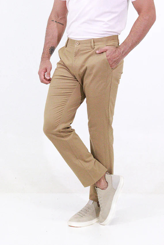 Calça Sarja Algodão Egípcio Caqui